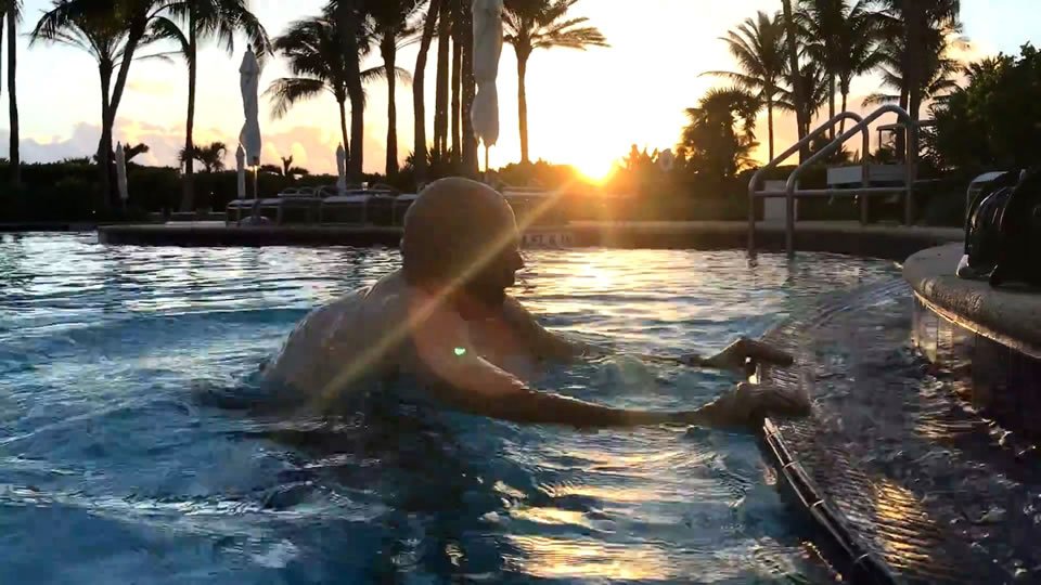 Ankle replacement client at Continuum pool